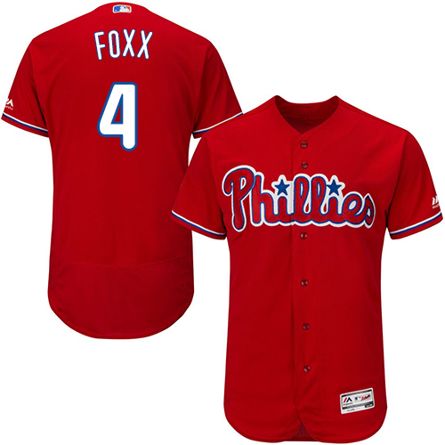 Phillies #4 Jimmy Foxx Red Flexbase Authentic Collection Stitched MLB Jersey